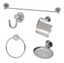 Comprar Kit 4 Peças Acessórios  Banheiro Aço Inox 5 Peças Luxo