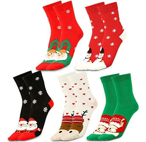 Konsait 5 Pares De Calcetines Navideños Divertidos Navideños