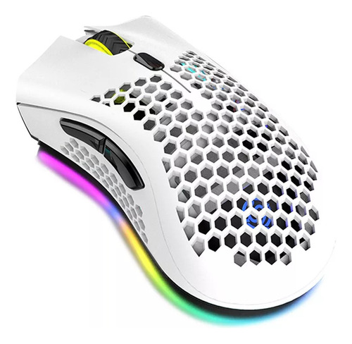 Mouse Óptico Gamer Led Color 1600dpi 2.4g, Blanco