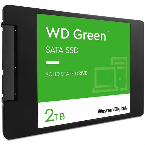 Disco sólido SSD interno Western Digital WD Green WDS200T2G0A 2TB negro