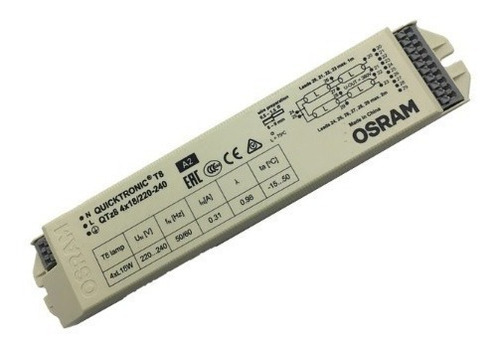 Balasto Electronico Osram 2x36 Qtz8 Para Tubos T8 Y Pll Stg