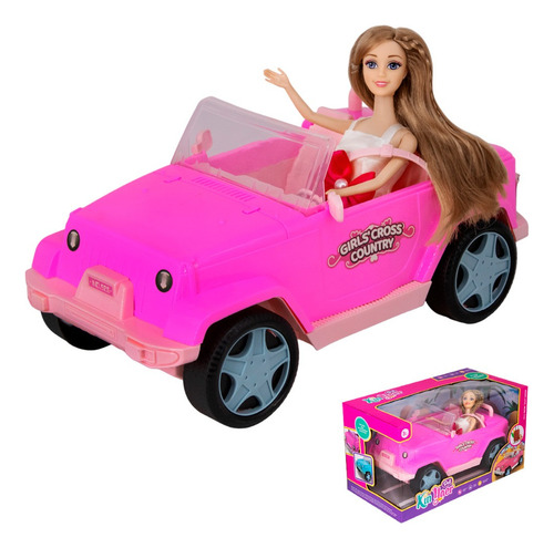 Muñeca Articulada Coche Convertible 4x4 Juguete Niñas 30 Cm