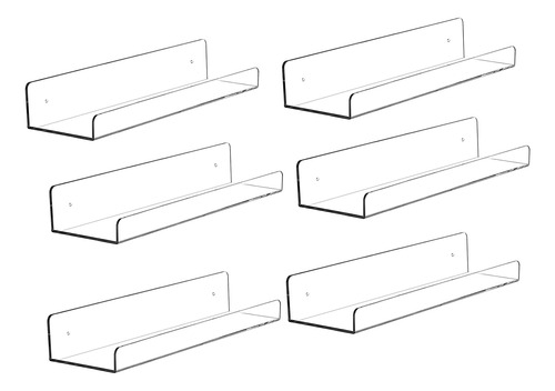 Estante Flotante De Acrilico Transparente De 15.0 in, 6 Esta