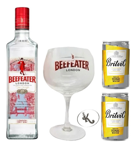 Gin Beefeater 700ml London Dry + Copa + 2 Tonicas Regalo
