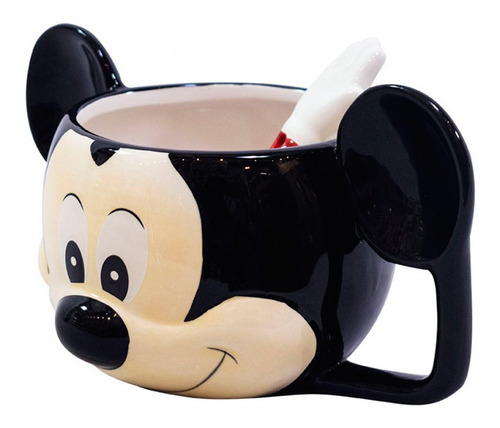 Imagem 3 de 9 de Caneca Porcelana Mickey Mouse Com Colher - Original Disney