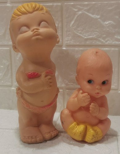 Muñecas De Goma Con Chillón Antiguas Holland Hall Co (Usado)