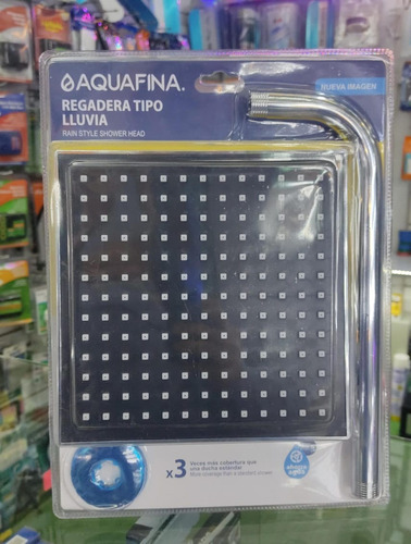 Regadera Marca Aquafina Cuadrada Cromada 8  C/tubo