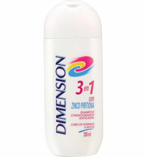 Shampoo Dimension 3 Em 1 Anticaspa 200ml - Normais A Secos