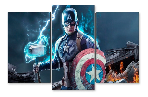 Cuadro Decorativo Moderno Avengers Cap América Jd-0538 M