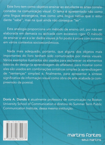 Sintaxe Da Linguagem Visual, De Dondis, Donis A.. Editora Martins Editora, Capa Mole Em Português