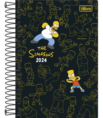 Agenda Diária 2024 Simpsons M5 - Tilibra Capa Preto