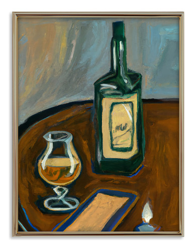 Bourbon Wall Decor - Modern Scotch Whiskey Cocktail Art Pri.