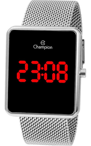 Relógio Champion Led Digital Lançamento Prata Ref. Ch40080t