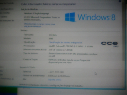 Computador Cce (desktop) Com Monitor Samsung 18,5 Usado