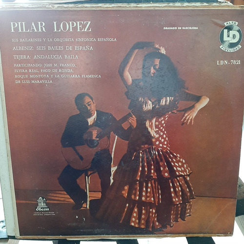 Vinilo Pilar Lopez Bailarines Orq Sinfonica Española Es1