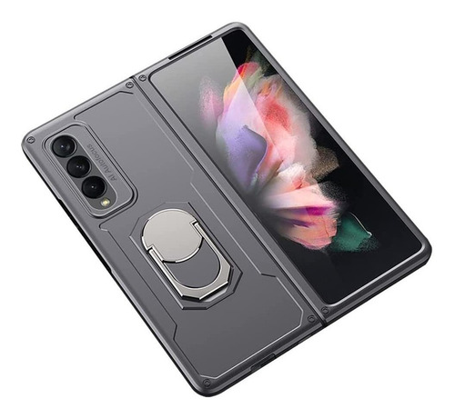 Funda Para Samsung Galaxy Z Fold 3 5g Con Anillo Gris