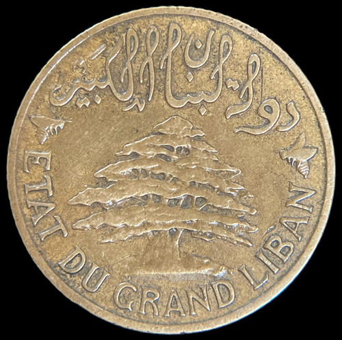 Libano Frances, 5 Piastres, 1936. Vf
