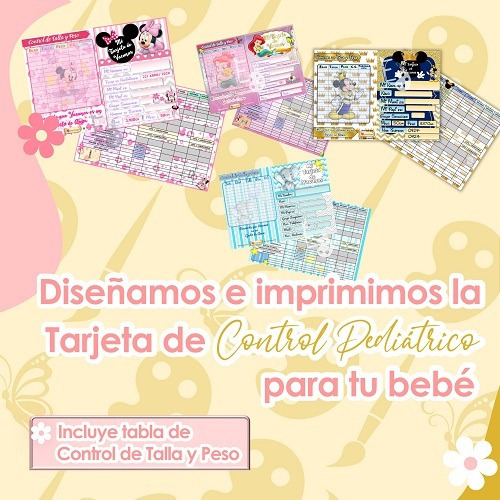 Tarjetas Control Pediatra Bebés Vacunas Impresas 