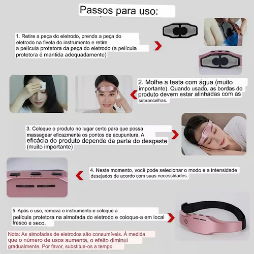 Massageador De Cabeça Elétrico Dor Ansiedade Enxaqueca Sono