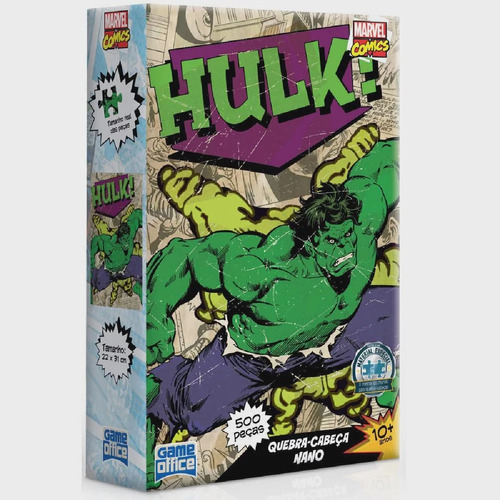 Quebra Cabeca Nano Marvel Comics Hulk 500 Pecas Toyster 2617