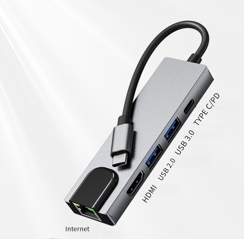 Kit 16 Adaptador Hub Usb Tipo C 5 Em 1 Macbook Pro Hdmi+rede