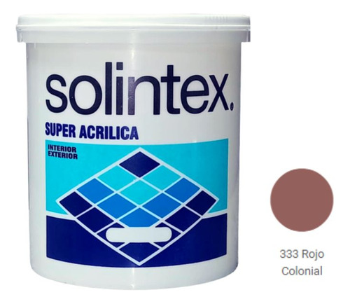 Pintura Caucho Super Acrilica Rojo Colonial Solintex 1 Gln 