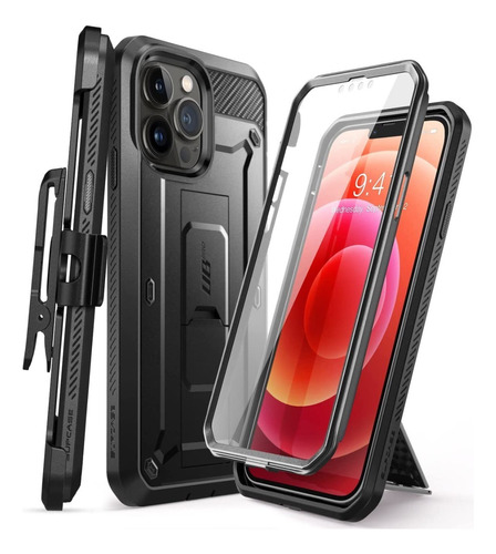 Case Supcase Para iPhone 13 Pro Max 6.7 Protector 360° Negro