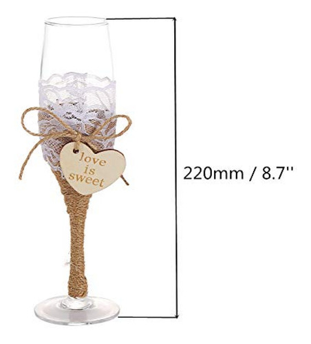 Adorno Para Torta Juego De 2 Copas De Champán De Boda Estil