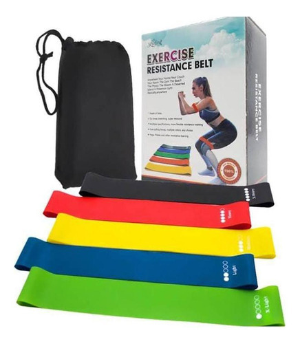 Kit de 5 bandas elásticas de tensión para ejercicios