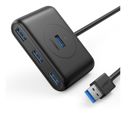 Hub Ugreen Usb 3.0 De 4 Puertos Con Cable De 1 Metro Negro