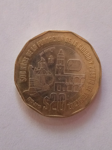 Moneda Conmemorativa De $20 Por El Puerto De Veracruz