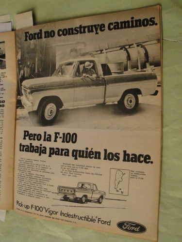 Publicidad Ford Pick Up F100 Año 1970 X