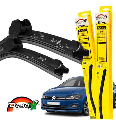 Kit Limpador Parabrisa Original Vw Polo 2017 A 2023 Dyna