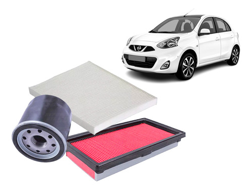 Kit Filtros Nissan March 1.6  12-14  Aceite Aire Polen