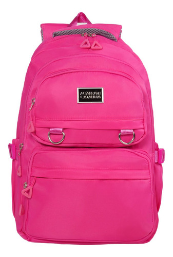Mochila Agarrate Catalina Portanotebook Tampa Q Color Fucsia Diseño de la tela Lisa