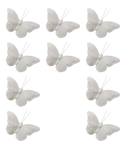 10 Piezas Mariposa Decoración Moda Blanco Para 7,5 Cm