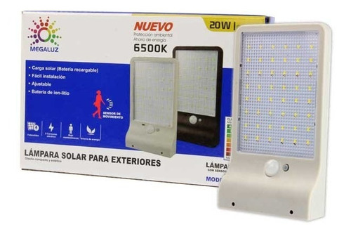 2 Pzs Lampara Led Suburbana Solar 20w 48 Led 1500lm Exterior