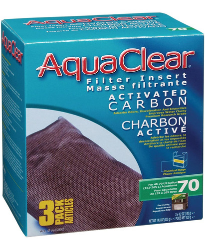 Aquaclear 70 Insertos De Carbon Activado  Medios De Repuest