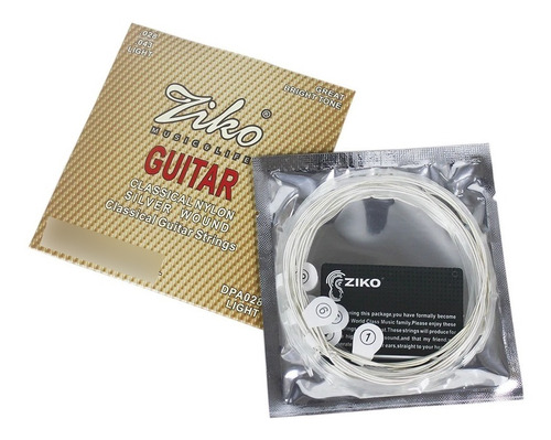 Encordado Para Guitarra Acústica Ziko Dpa-28 Nylon .28-.43 