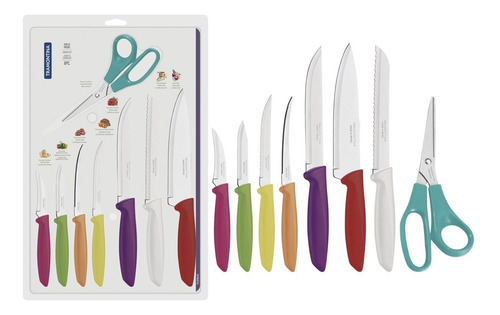 Cuchillo de cocina carne Tramontina 23498/917 multicolor8 unidades