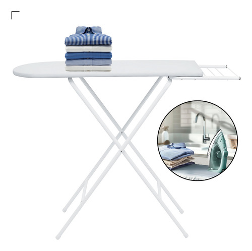 Mesa Passadeira Tabua De Passar Roupas Extra Forte Ajustável Cor Branco Lisa