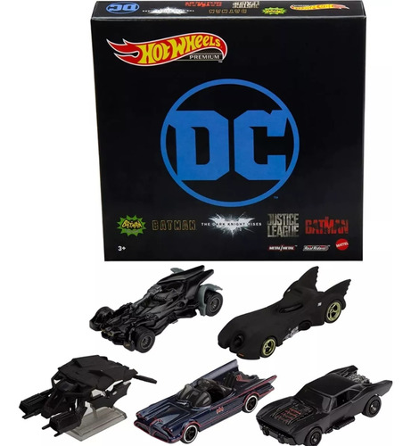 Hot Wheels Batman Dc Premium Pack 5 Modelos Batmobile 2022