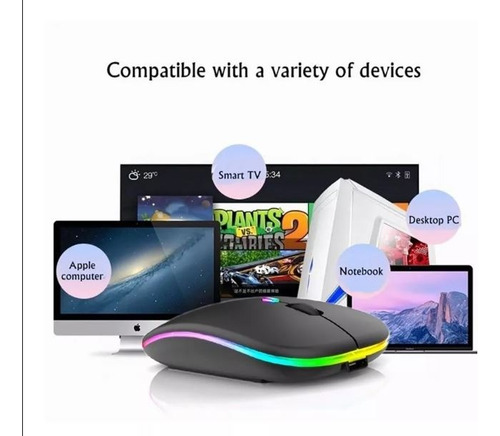 Mouse Inalambrico Recargable Dual Mode Bluetooth 5.2 + 2.4g