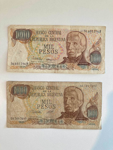 Billetes Antiguos Mil Pesos Argentinos San Martín