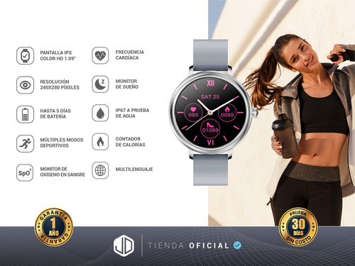 Smartwatch Reloj Inteligente Jd Paris Plata + Malla +cuota-*