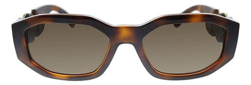 Óculos de sol Versace VE4361 armação de plástico cor havana, lente marrom clássica, haste havana/dourado de plástico
