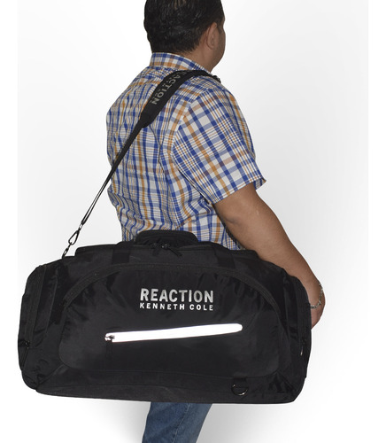 Mochila Deportiva Kenneth Cole® Reaction, Maleta Gym Viaje Color Negro Lisa