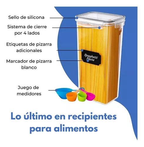 U-miss Juego de 7 recipientes herméticos para almacenamiento de alimentos,  contenedores de organización de cocina y despensa, etiquetas y marcador de