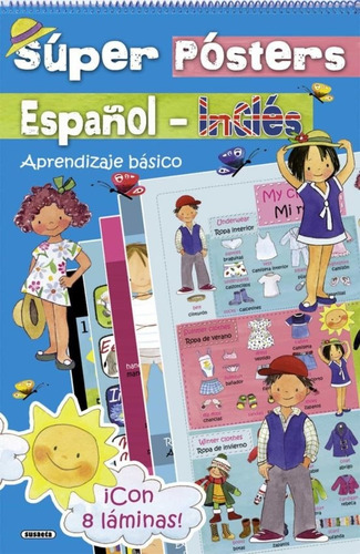 Súper Pósters Español - Inglés Aprendizaje Básico/ 8 Láminas