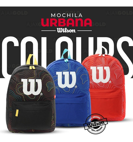 Imagen 6 de 10 de Mochila Wilson Porta Notebook Urbana Deportes Gym Reforzada